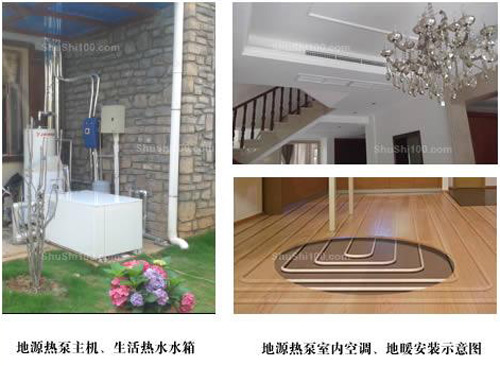 地源熱泵主機(jī)、室內(nèi)空調(diào)安裝示意圖